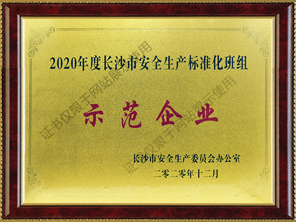 长沙市安全生产标准化班组示范企业